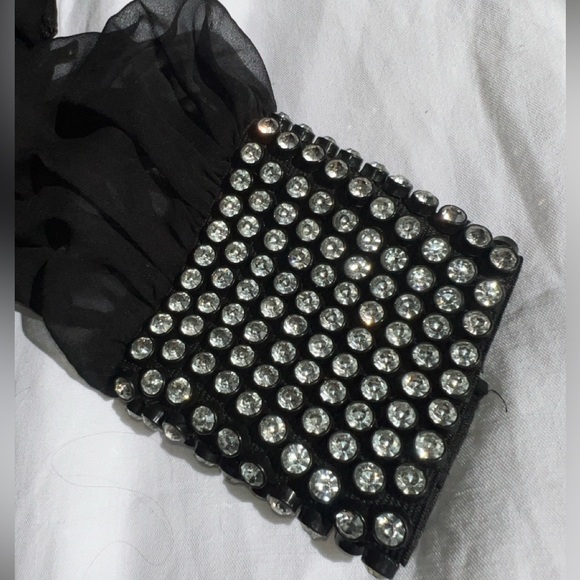 Alice + Olivia Vix Embellished Cuff Silk Blouse - Picture 9 of 11